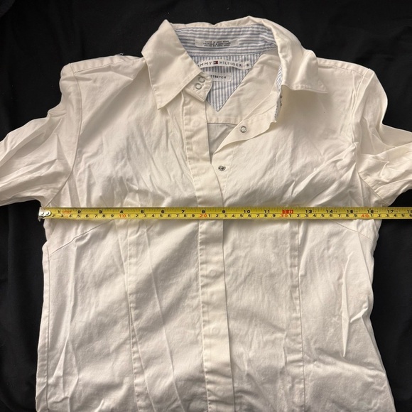 NWOT Tommy Hilfiger Contrast-cuff Snap up Collared Shirt - Picture 5 of 5
